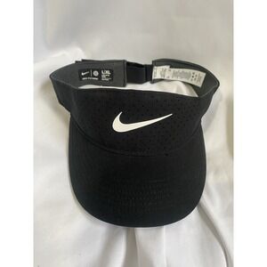 Nike Court Advantage Ace Visor L/XL Black Tennis Hat Mens Womens FB6443-010
